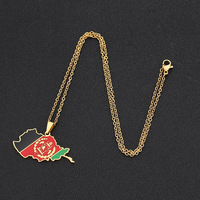 Collier Pendentif Afghan en Chaîne de Bambou en Acier Inoxydable Plaqué Or, Tendance, Personnalisé, Style Ethnique Goutte d'Huile, Accessoire pour Couples