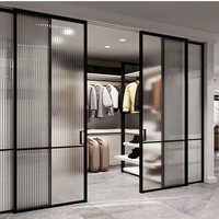 Designs de salles de bain populaires 2026 : Système de grille de fenêtre intérieure simple, Porte coulissante de sécurité en métal, Porte en aluminium pour salle de bain