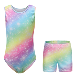 Oferta Especial: Conjuntos de Leotardos de Gimnasia ORCHID DANCE para Niñas, de Alta Calidad y Económicos, con Pedrería y Spandex, Arcoíris, en Stock - Product Image 1