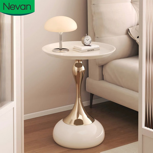 Mesas de Centro Móviles Pequeñas, Redondas, de Metal Retro, Estilo Nórdico, Portátiles, Modernas y de Lujo para Sala de Estar, <span class=keywords><strong>Mesa</strong></span> Auxiliar de Dormitorio - Product Image 2