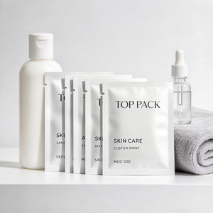 Pochette plate portable OEM personnalisée avec encoche de déchirement pour masque en feuille, crème, lotion, échantillon de produits de beauté et médicaments – Emballage de marque - Product Image 3