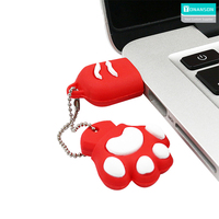 Clé USB créative en PVC en forme de patte de chat avec logo personnalisé 2.0, 8 Go, 16 Go, 32 Go, 3.0, 64 Go, 128 Go, clé USB promotionnelle en forme de griffe de chat, cadeau