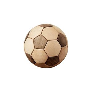 Ornement de ballon de football en noyer fait à la main, jouet de puzzle en bois massif à mortaise et tenon pour cadeau d'enfant - Product Image 1