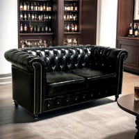 Canapé Chesterfield sur mesure de luxe haut de gamme en cuir véritable, design industriel européen italien, vente en gros