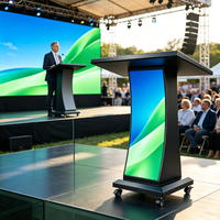 Pupitre numérique LED de haute qualité 2026 avec écran LED vertical, pupitre mobile pour conférences, salles d'exposition et églises