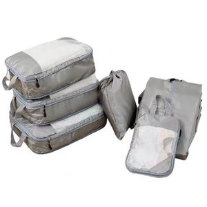 Luggage Storage 6 Pcs Organizer Bag for Carry on <b>Suitcases</b> <b>Foldable</b> Travel Cubes Set - Product Image 1