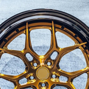 Ruedas Forjadas de Aleación de Aluminio de <span class=keywords><strong>2</strong></span> y <span class=keywords><strong>3</strong></span> Piezas, Acabado Cromado Dorado, 5X112 5x114.<span class=keywords><strong>3</strong></span>, 15-24 Pulgadas, para BMW y Porsche - Product Image 3