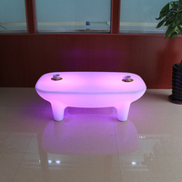 Canapé individuel avec structure en plastique et lumières LED RGB à intensité variable, 16 couleurs au choix, canapé de loisirs lumineux rechargeable pour bar