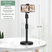 Support de téléphone suspendu avec base ronde pour bureau, support réglable pour diffusion en direct, adapté aux téléphones portables et tablettes