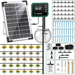 Potted Plant Care Computer 8W <b>Solar</b> 30 Droppers System No Tap Automatic Balcony Garden Greenhouse Watering Irrigation <b>Kit</b> - Product Image 1