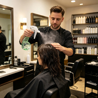 Bouteille pulvérisatrice haute pression à jet continu 250 ml pour salon de coiffure, vaporisateur à fine brume réutilisable, couleurs et logo personnalisables