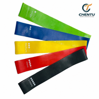 Goldeng TPE Resistance Ring Yoga Circle Fitness Elastic Band 600mm Set Latihan Multifungsi 5 Buah dengan Tas Penyimpanan