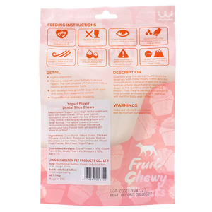Fábrica OEM Sabor a yogur sabroso Perro Rebanada dental Masticables Golosinas Venta al por mayor Comida para mascotas Snacks de pollo Golosinas de hueso de perro de alta proteína - Product Image 6