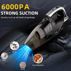 Aspirateur de voiture 12V efficace avec compresseur d'air numérique et lampe LED, idéal pour les chauffeurs de VTC et les voyageurs nocturnes - Product Image 2