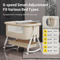Berceau à bascule pliable multifonctionnel portable convertible deux-en-un pour bébés