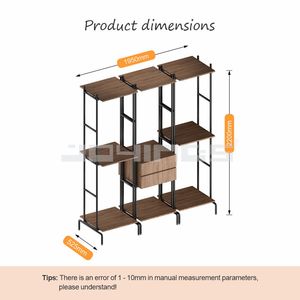 <span class=keywords><strong>Armadio</strong></span> Portatile in Metallo Joyings, Guardaroba Moderno con Scaffali per la Conservazione dei Vestiti - Product Image 5