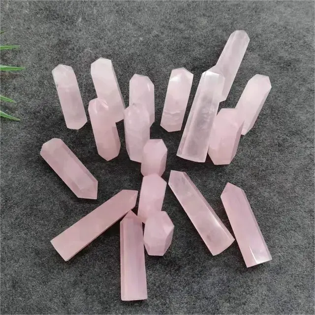 Wholesale High Quality Crystals Healing Stones Tower About 3.5cm Point Obelisk Rose Quartz Point Tower