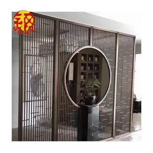 Japanese copper screen decorative metal room dividers privacy partition stainless steel indoor