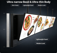 Boîtes lumineuses publicitaires LED à cadre noir suspendues avec panneaux d'affichage de menu modulaires pour restaurants, cafés, vente en gros