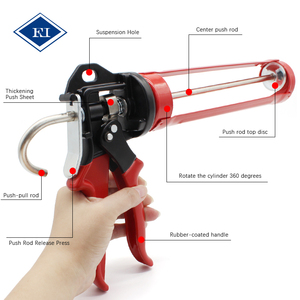 Colla adesiva <span class=keywords><strong>professionale</strong></span> sigillante siliconico <span class=keywords><strong>pistola</strong></span> per calafataggio manuale con manico in acciaio per sigillante e adesivo da costruzione - Product Image 3