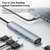 ULT-unite OEM Venta al por Mayor Nuevo Hub USB 3.0 Tipo C Delgado de Alta Velocidad y Calidad 4 en 1 con 4 Puertos