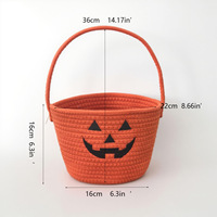 Seau de serveur de stockage de bonbons Halloween Panier décoratif en coton tissé Boo Spooky Baskets