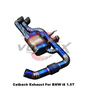 Vortex Blue Burnt Titanium Valved Catback <b>Exhaust</b> for BMW i8 1.5T B38 Engine 2014-2018 Quad Carbon Tips Fit - Product Image 6