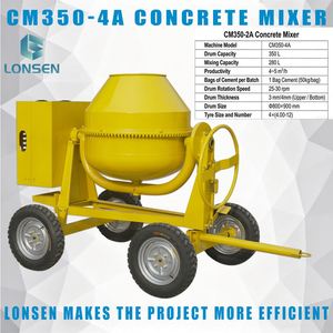 Mezcladora de Concreto CM350-4A de 4 Neumáticos para Construcción de Edificios e Ingeniería Pequeña - Product Image 1