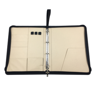 <strong>Travel</strong> 6 Ring Binders Custom A4 <strong>Document</strong> Holder Zipper Padfolio Leather Business Portfolio <strong>Folder</strong> - Product Image 2