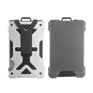 Slim Minimalist Aluminum Credit Card Holder ID Window Cash Clip <b>RFID</b> <b>Blocking</b> <b>Wallet</b> 10mm Thick No Closure Custom Logo - Product Image 2