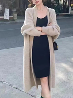 Cardigan en tricot pour femme, col en V, polyester, chaud, respirant, décontracté, automne/hiver