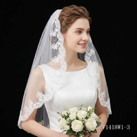 Voile de mariée V1418W1-3 avec dentelle et strass pour la fête de mariage