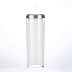 Offre Spéciale – Tasse à sublimation 20oz effet boule à neige, droite, avec paillettes, pour soda, bière, café, avec couvercle et paille – Cadeaux (sans isolation thermique) - Product Image 2