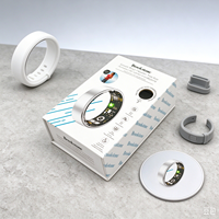 Boîte rigide à couvercle magnétique avec fenêtre personnalisée, impression pour emballage de produit électronique, boîte cadeau pour bague connectée