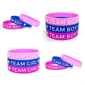 Bracelet en silicone personnalisable pour fête de révélation du sexe des garçons et des filles - Product Image 1