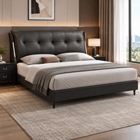 Ensemble de meubles de chambre à coucher modernes, cadre de lit rembourré, lit en cuir, taille King ou Queen, pour la maison ou l'hôtel