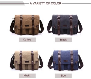 Bolso de cuero de lona con diseño personalizado para hombre, bandolera de hombro, informal, grande - Product Image 2