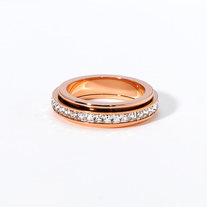 Anelli di Moda in Acciaio Inossidabile 316 con Diamanti Moissanite Ghiacciati Eterni per Donna e Uomo, Gioielli da Festa Placcati Oro con Zirconi, Vendita all'Ingrosso - Product Image 4