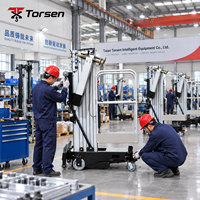 Plateforme de travail aérien verticale électrique à mât unique en aluminium CE 6,7-14 m, capacité 120-150 kg, pour une personne