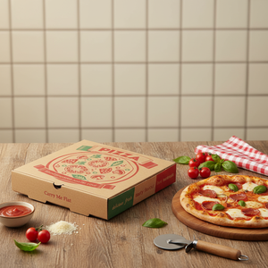 Boîte d'emballage pour pizza en carton ondulé biodégradable de haute qualité à prix compétitif <span class=keywords><strong>30</strong></span> <span class=keywords><strong>x</strong></span> <span class=keywords><strong>30</strong></span> <span class=keywords><strong>x</strong></span> 4 cm - Product Image 1