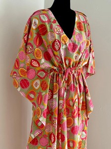 Robe Kaftan à Imprimé Floral pour Femmes, Robe Longue Bohème, Coupe Décontractée, Taille à Cordon, Style Casual - Product Image 4