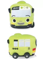 Haute qualité personnalisé bleu doux en peluche brodé dessin animé voiture couette peluche jouet avec PP coton remplissage