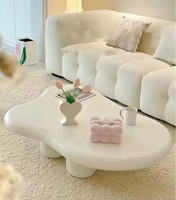 Table basse moderne en bois massif blanc contemporain, personnalisée, simple, unique, tendance, meubles de salon