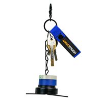 MELOTOUGH Cinta de sujeción para cinturón de herramientas, soporte de cinta para electricistas con cadena, llavero y mosquetón, color azul, paquete de 2