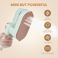 Défroisseur Vapeur Portable à Écran Tactile, Détachable Multi-Étapes, Réservoir d'Eau 160ml, Fer à Repasser Électrique, Brosse Vapeur 1300W, Anti-Brûlure à Sec pour Vêtements