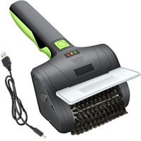 Brosse de nettoyage électrique sans fil pour barbecue, avec manche en plastique écologique et poils en nylon, idéale pour pique-nique, camping, grils et nettoyage des carreaux de salle de bain