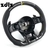 Volant en cuir lisse personnalisé avec fibre de carbone pour Benz W204 W205 W206 W218 W447 W463 C43 C63 W211 W212 W213 W221 W463