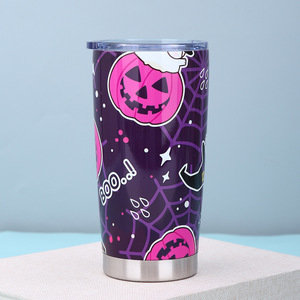 Vaso Halloween Con Tapa Y Pajita. Vaso fantasma de 20 oz Regalos únicos de Halloween Vasos curvos de 20 oz - Product Image 4
