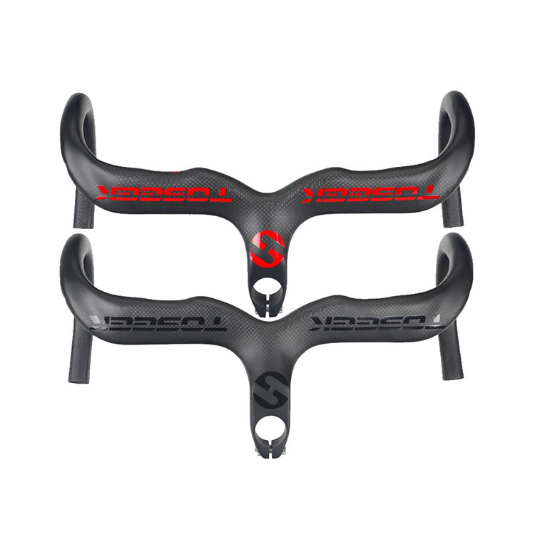 Pieza de bicicleta 90/100/110/120mm manillar de fibra de carbono recto integrado personalizado