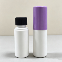 Flacon pompe cylindrique en HDPE blanc opaque de 60 ml, vide, rechargeable, pour liquides cosmétiques, avec grands couvercles